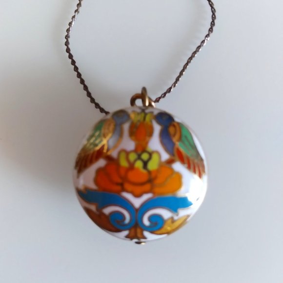 Vintage Enamel Birds Necklace - Picture 1 of 3